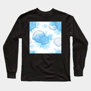 Sea Shells and Sea Life Pattern Long Sleeve T-Shirt